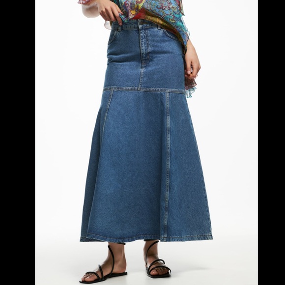 Zara Skirts Zara Denim Maxi Skirt Poshmark